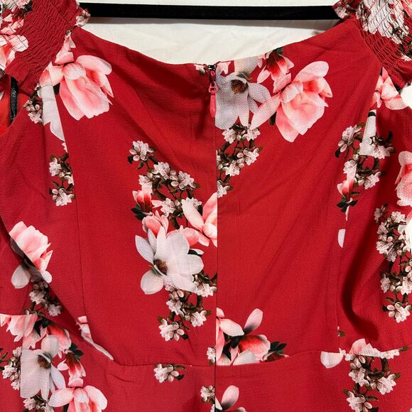 City Chic Off The Shoulder Romper Lined Cherry Blossoms Plus Size 16 Floral - Picture 4 of 4